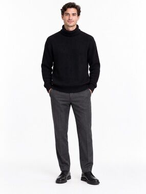 Prince & Fox Men’s Black Ribbed Turtleneck Sweater Size Large NWOT